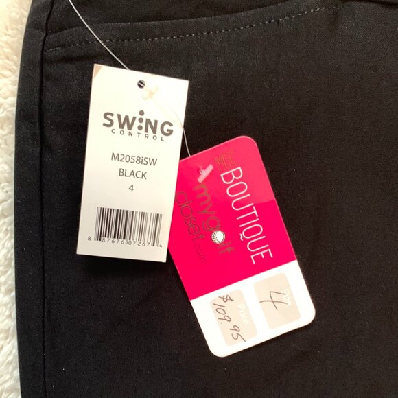 NWT Swing Control Golf Shorts Black Womens Sz 4 Masters of Tummy Control NEW - Picture 3 of 10
